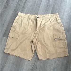 Hurley Tan Cargo Shorts Relaxed Fit